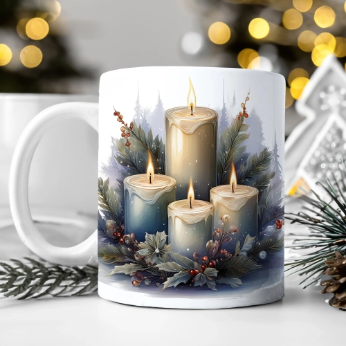 ZIMOWY KUBEK 330ml HERBATĘ KAWĘ PREZENT ŚWIĄTECZNY ŚWIĘTA RENIFER MIKOŁAJ