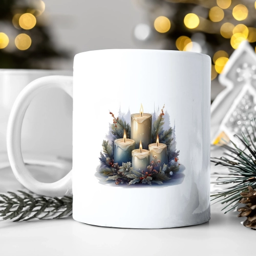 ZIMOWY KUBEK 330ml HERBATĘ KAWĘ PREZENT ŚWIĄTECZNY ŚWIĘTA RENIFER MIKOŁAJ