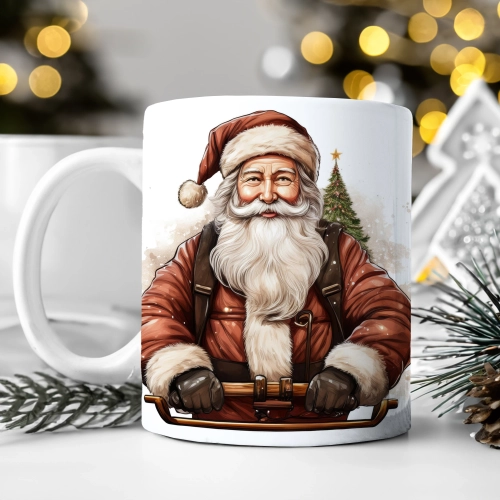 ZIMOWY KUBEK 330ml HERBATĘ KAWĘ PREZENT ŚWIĄTECZNY ŚWIĘTA RENIFER MIKOŁAJ