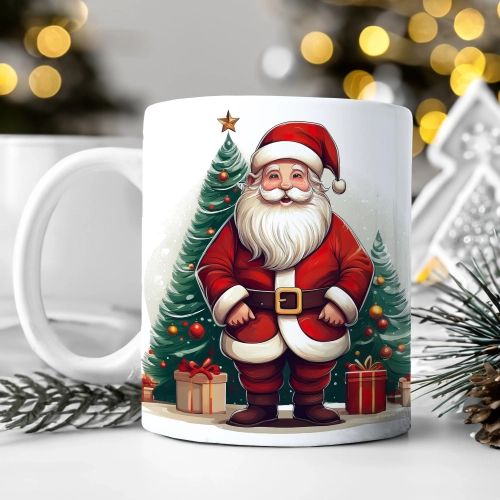 ZIMOWY KUBEK 330ml HERBATĘ KAWĘ PREZENT ŚWIĄTECZNY ŚWIĘTA RENIFER MIKOŁAJ