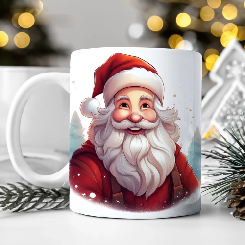 ZIMOWY KUBEK 330ml HERBATĘ KAWĘ PREZENT ŚWIĄTECZNY ŚWIĘTA RENIFER MIKOŁAJ