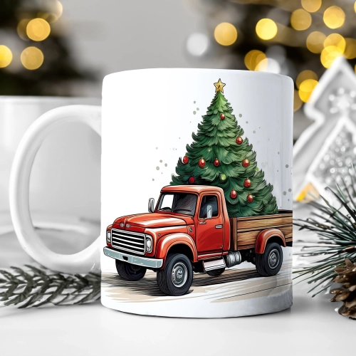 ZIMOWY KUBEK 330ml HERBATĘ KAWĘ PREZENT ŚWIĄTECZNY ŚWIĘTA RENIFER MIKOŁAJ