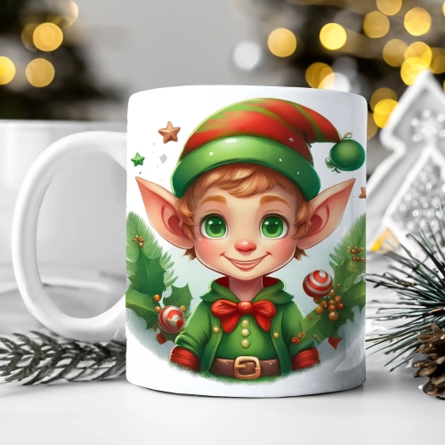 ZIMOWY KUBEK 330ml HERBATĘ KAWĘ PREZENT ŚWIĄTECZNY ŚWIĘTA RENIFER MIKOŁAJ