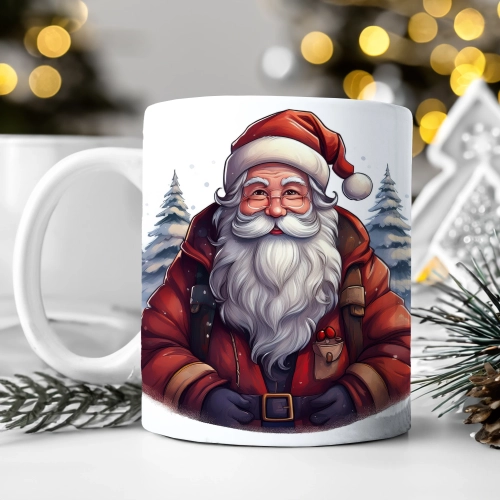 ZIMOWY KUBEK 330ml HERBATĘ KAWĘ PREZENT ŚWIĄTECZNY ŚWIĘTA RENIFER MIKOŁAJ