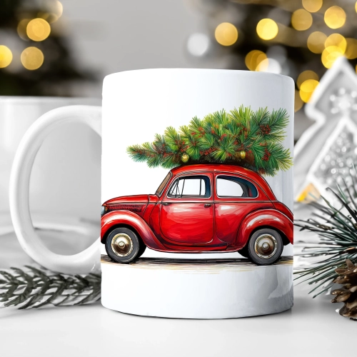 ZIMOWY KUBEK 330ml HERBATĘ KAWĘ PREZENT ŚWIĄTECZNY ŚWIĘTA RENIFER MIKOŁAJ