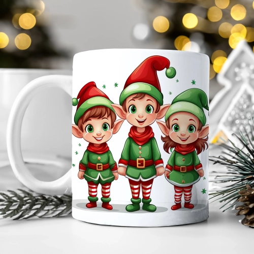 ZIMOWY KUBEK 330ml HERBATĘ KAWĘ PREZENT ŚWIĄTECZNY ŚWIĘTA RENIFER MIKOŁAJ