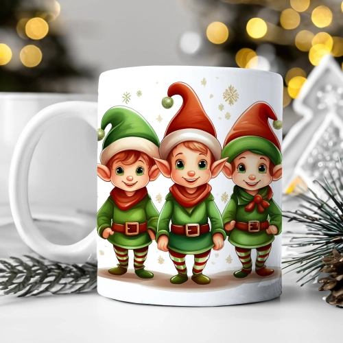 ZIMOWY KUBEK 330ml HERBATĘ KAWĘ PREZENT ŚWIĄTECZNY ŚWIĘTA RENIFER MIKOŁAJ