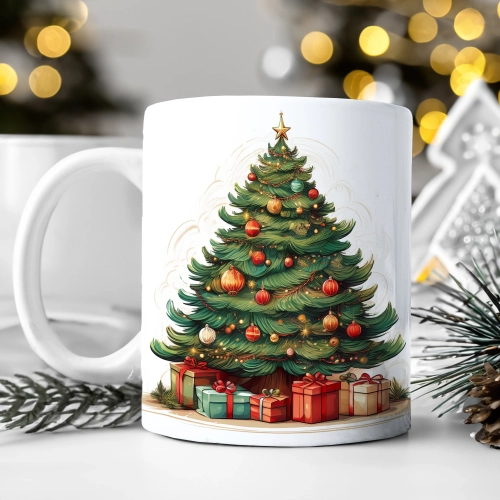 ZIMOWY KUBEK 330ml HERBATĘ KAWĘ PREZENT ŚWIĄTECZNY ŚWIĘTA RENIFER MIKOŁAJ