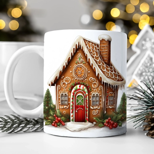 ZIMOWY KUBEK 330ml HERBATĘ KAWĘ PREZENT ŚWIĄTECZNY ŚWIĘTA RENIFER MIKOŁAJ