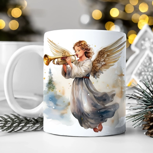 ZIMOWY KUBEK 330ml HERBATĘ KAWĘ PREZENT ŚWIĄTECZNY ŚWIĘTA RENIFER MIKOŁAJ