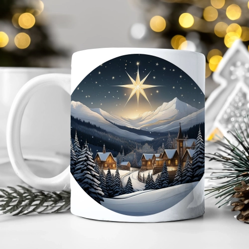 ZIMOWY KUBEK 330ml HERBATĘ KAWĘ PREZENT ŚWIĄTECZNY ŚWIĘTA RENIFER MIKOŁAJ