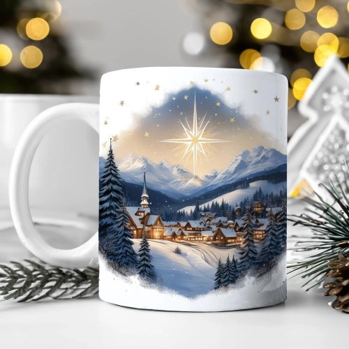 ZIMOWY KUBEK 330ml HERBATĘ KAWĘ PREZENT ŚWIĄTECZNY ŚWIĘTA RENIFER MIKOŁAJ