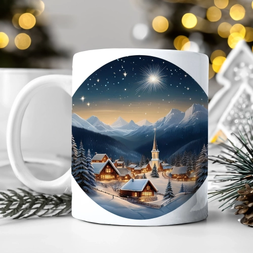 ZIMOWY KUBEK 330ml HERBATĘ KAWĘ PREZENT ŚWIĄTECZNY ŚWIĘTA RENIFER MIKOŁAJ