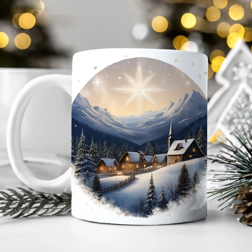 ZIMOWY KUBEK 330ml HERBATĘ KAWĘ PREZENT ŚWIĄTECZNY ŚWIĘTA RENIFER MIKOŁAJ