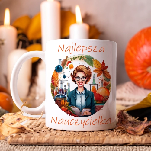 KUBEK DZIEŃ NAUCZYCIELA WYCHOWAWCY PREZENT NAUCZYCIEL NAUCZYCIELKA MATEMATYKI BIOLOGII POLSKIEGO CHEMII