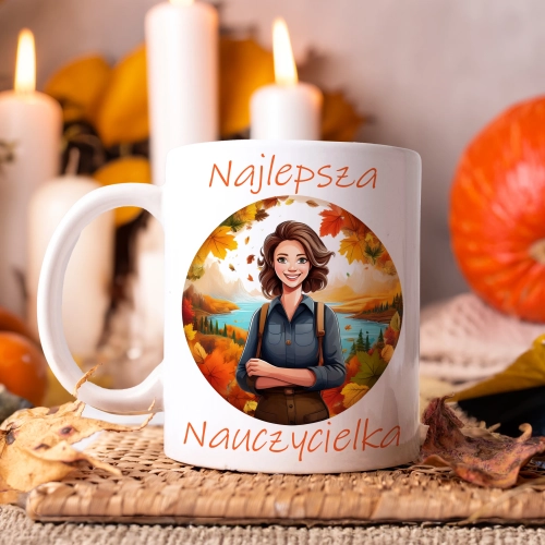 KUBEK DZIEŃ NAUCZYCIELA WYCHOWAWCY PREZENT NAUCZYCIEL NAUCZYCIELKA GEOGRAFII MATEMATYKI BIOLOGII POLSKIEGO CHEMII FIZYKI