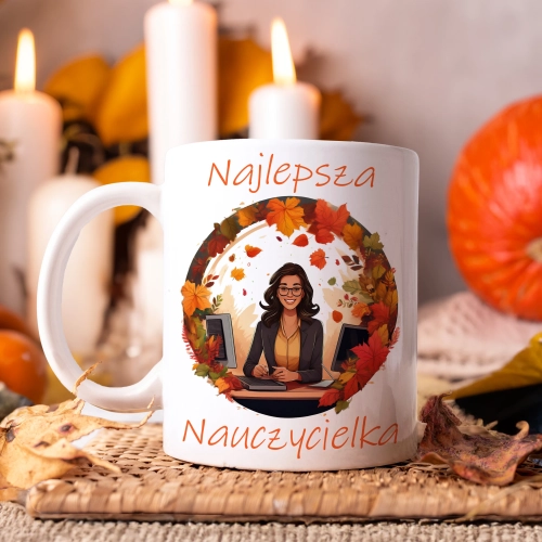 KUBEK DZIEŃ NAUCZYCIELA WYCHOWAWCY PREZENT NAUCZYCIEL NAUCZYCIELKA INFORMATYKI GEOGRAFII MATEMATYKI BIOLOGII POLSKIEGO