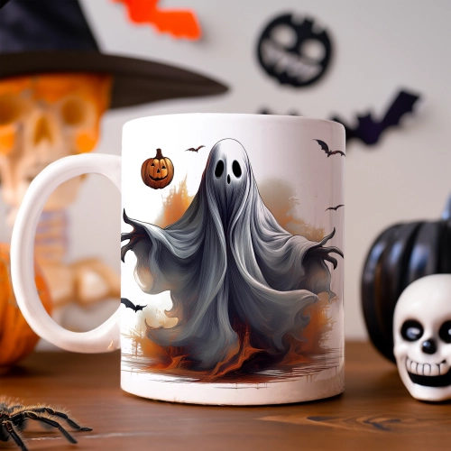 HALLOWEENOWY KUBEK 330ml NA HERBATĘ KAWĘ NA PREZENT DUCH