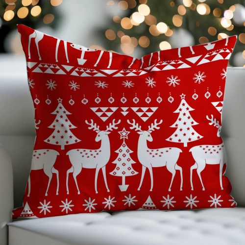 LUKSUSOWA ŚWIĄTECZNA POSZEWKA DEKORACYJNA 70x80 100% BAWEŁNA PREMIUM