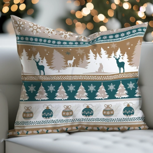 LUKSUSOWA ŚWIĄTECZNA POSZEWKA DEKORACYJNA 70x80 100% BAWEŁNA PREMIUM