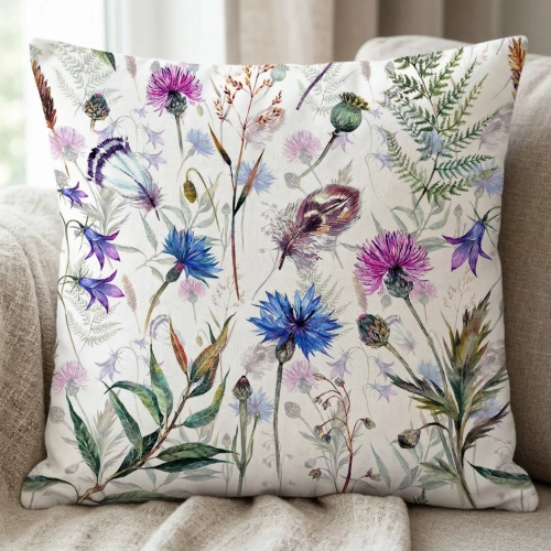 Ozdobna poszewka na jasiek we wzór Chabrowa Rapsodia na kanapie