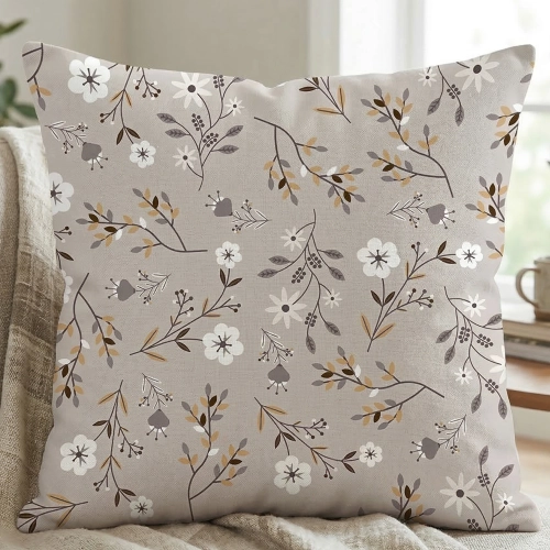 Ozdobna poszewka na jasiek we wzór Subtelna Flora na kanapie