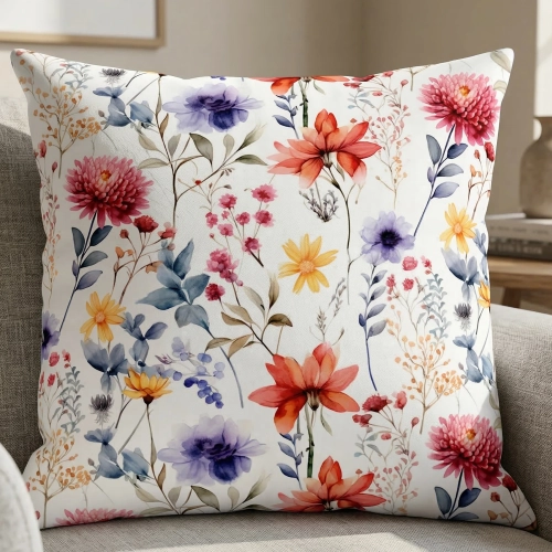 Ozdobna poszewka na jasiek we wzór Barwy Lata na fotelu