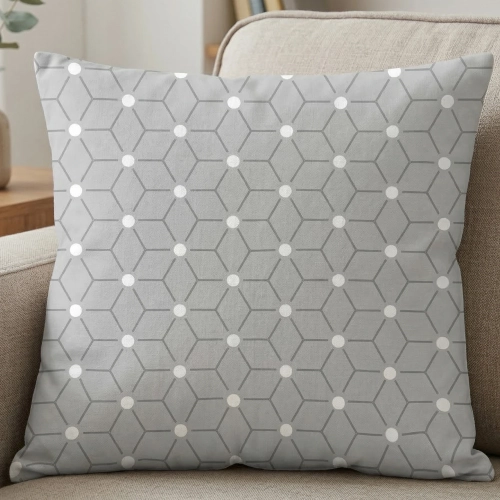 Ozdobna poszewka na jasiek we wzór Minimalistyczny Splot na kanapie