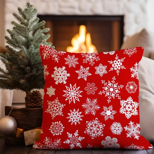 LUKSUSOWA ŚWIĄTECZNA POSZEWKA DEKORACYJNA 45x45 JASIEK 100% BAWEŁNA PREMIUM