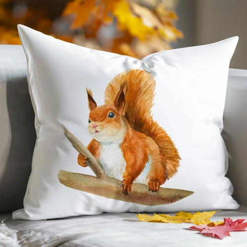 POSZEWKA DEKORACYJNA 50x70 JASIEK OZDOBNA JESIENNA WIEWIÓRKA