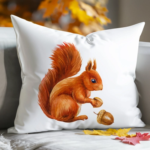 POSZEWKA DEKORACYJNA 50x70 JASIEK OZDOBNA JESIENNA WIEWIÓRKA