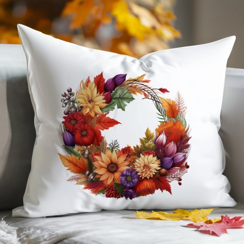 POSZEWKA DEKORACYJNA 50x70 JASIEK OZDOBNA JESIENNA JESIENNE KWIATY WIENIEC