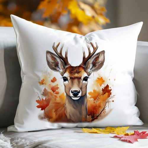 POSZEWKA DEKORACYJNA 50x70 JASIEK OZDOBNA JESIENNA JELEŃ
