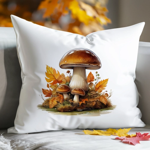 POSZEWKA DEKORACYJNA 50x70 JASIEK OZDOBNA JESIENNA GRZYBY