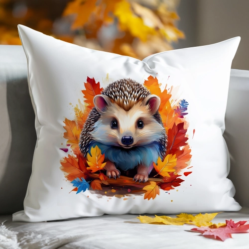 POSZEWKA DEKORACYJNA 50x70 JASIEK OZDOBNA JESIENNA JEŻ