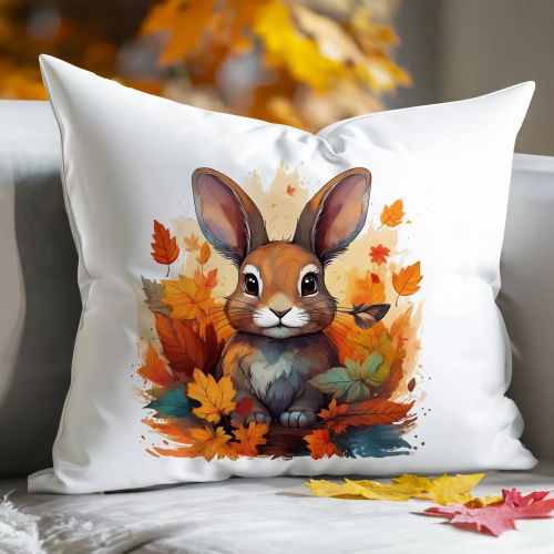POSZEWKA DEKORACYJNA 50x70 JASIEK OZDOBNA JESIENNA ZAJĄC