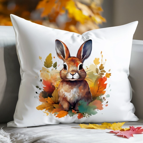 POSZEWKA DEKORACYJNA 50x70 JASIEK OZDOBNA JESIENNA ZAJĄC