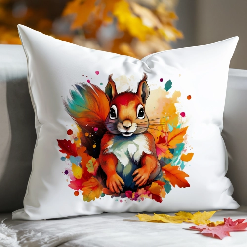 POSZEWKA DEKORACYJNA 50x70 JASIEK OZDOBNA JESIENNA WIEWIÓRKA