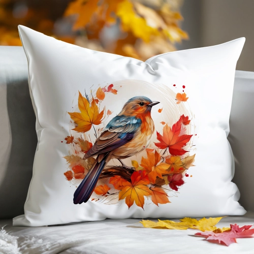 POSZEWKA DEKORACYJNA 50x70 JASIEK OZDOBNA JESIENNA PTAK