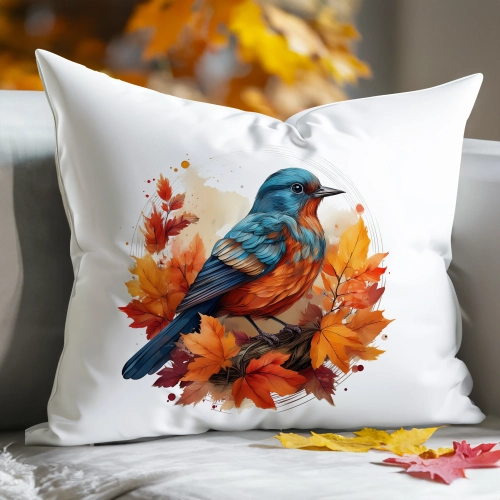 POSZEWKA DEKORACYJNA 50x70 JASIEK OZDOBNA JESIENNA PTAK