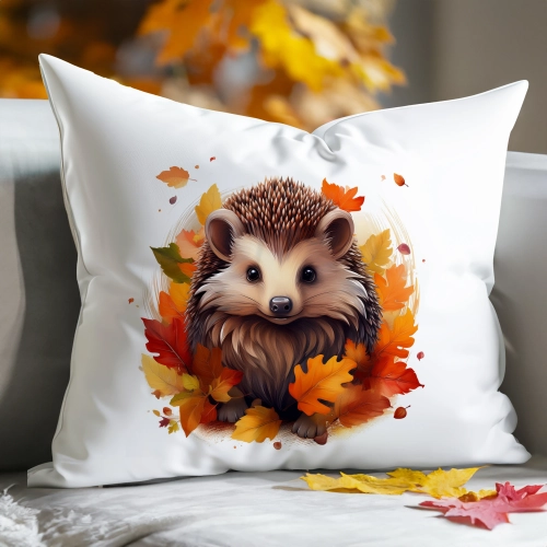 POSZEWKA DEKORACYJNA 50x70 JASIEK OZDOBNA JESIENNA JEŻ