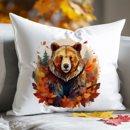 POSZEWKA DEKORACYJNA 40x60 JASIEK OZDOBNA JESIENNA NIEDŹWIEDŹ