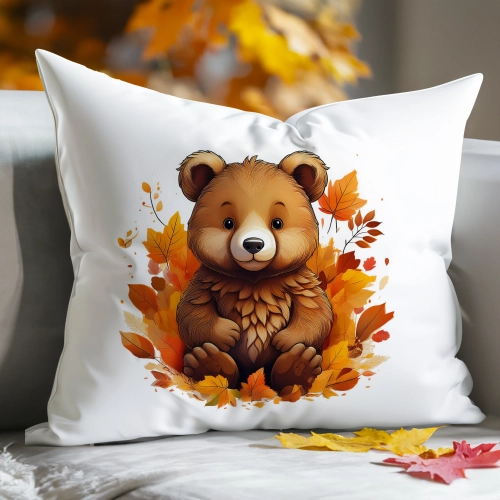 POSZEWKA DEKORACYJNA 50x70 JASIEK OZDOBNA JESIENNA NIEDŹWIEDŹ MIŚ