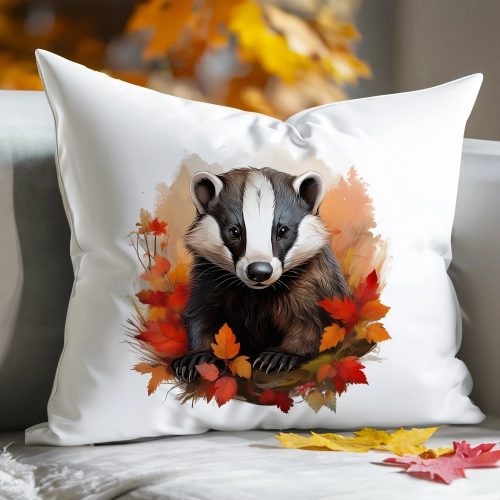 POSZEWKA DEKORACYJNA 40x60 JASIEK OZDOBNA JESIENNA BORSUK