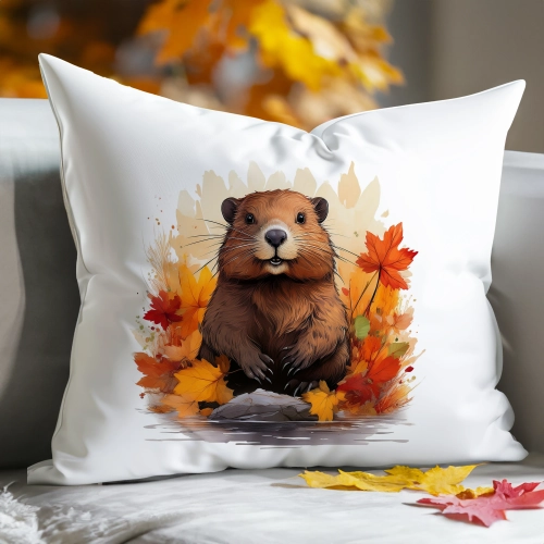 POSZEWKA DEKORACYJNA 40x60 JASIEK OZDOBNA JESIENNA BÓBR