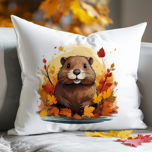 POSZEWKA DEKORACYJNA 40x60 JASIEK OZDOBNA JESIENNA BÓBR