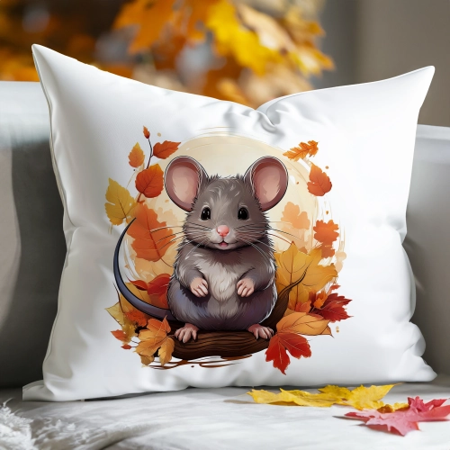 POSZEWKA DEKORACYJNA 50x60 JASIEK OZDOBNA JESIENNA MYSZ