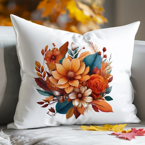 POSZEWKA DEKORACYJNA 50x60 JASIEK OZDOBNA JESIENNA KWIATY