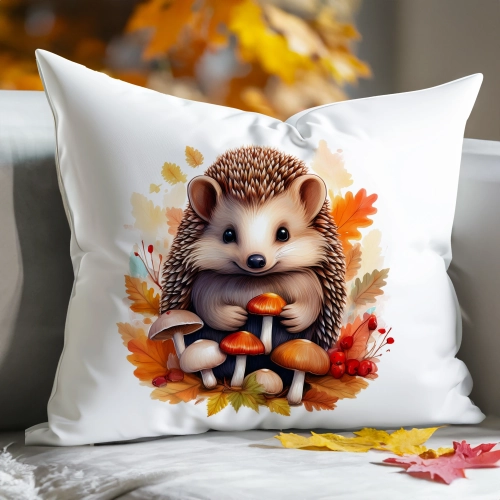 POSZEWKA DEKORACYJNA 40x60 JASIEK OZDOBNA JESIENNA JEŻ