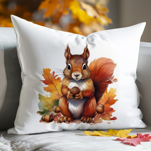 POSZEWKA DEKORACYJNA 50x60 JASIEK OZDOBNA JESIENNA WIEWIÓRKA